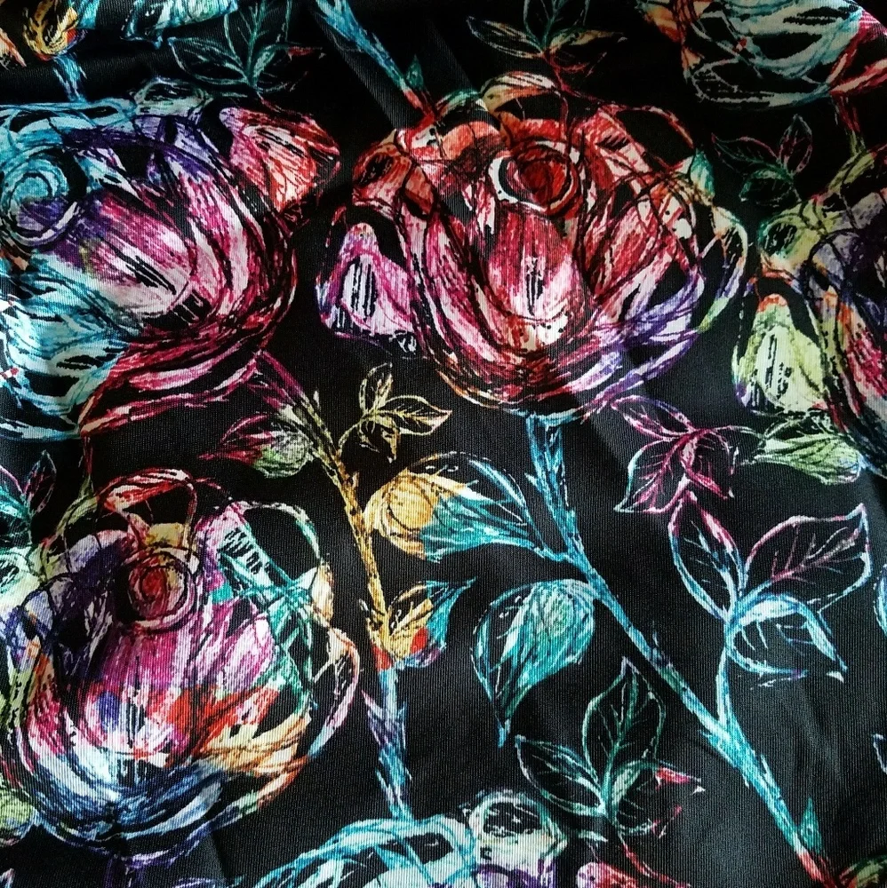 3 Small LEFT Multicolored abstract flower print NWT Paris floral
